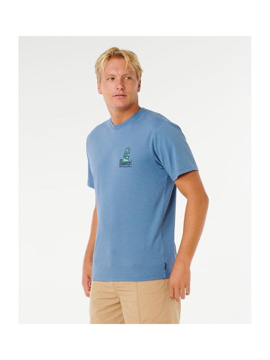 Koszulka męska RIP CURL Vaporcool Search Stack Tee niebieska
