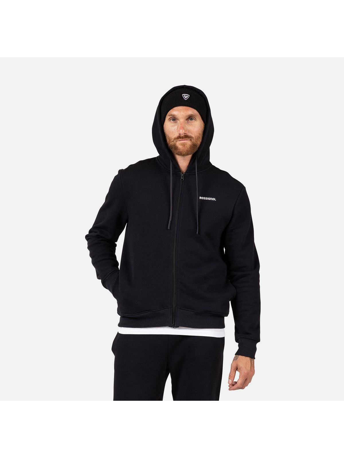 Bluza męska męska ROSSIGNOL PRESSET FZH SWEATSHIRT czarna