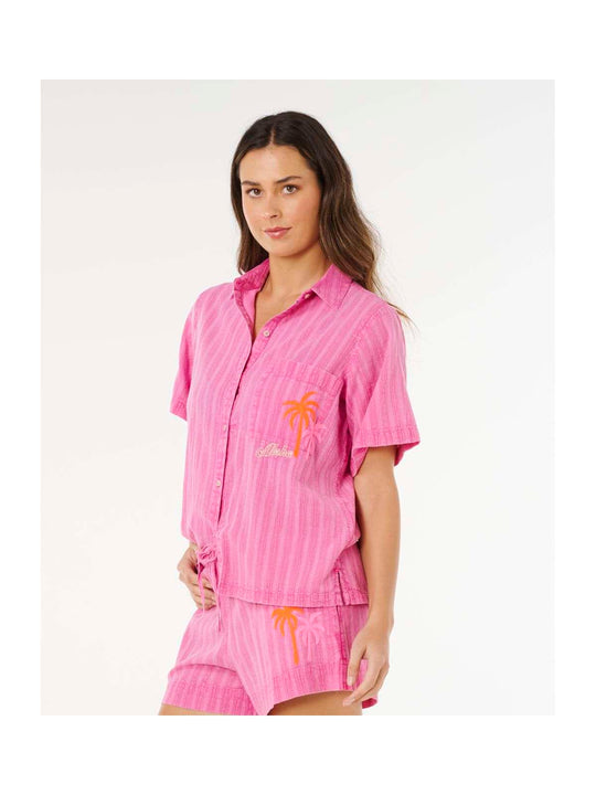 Koszulka damska RIP CURL Hotel Malibu Embroid Shirt różowa
