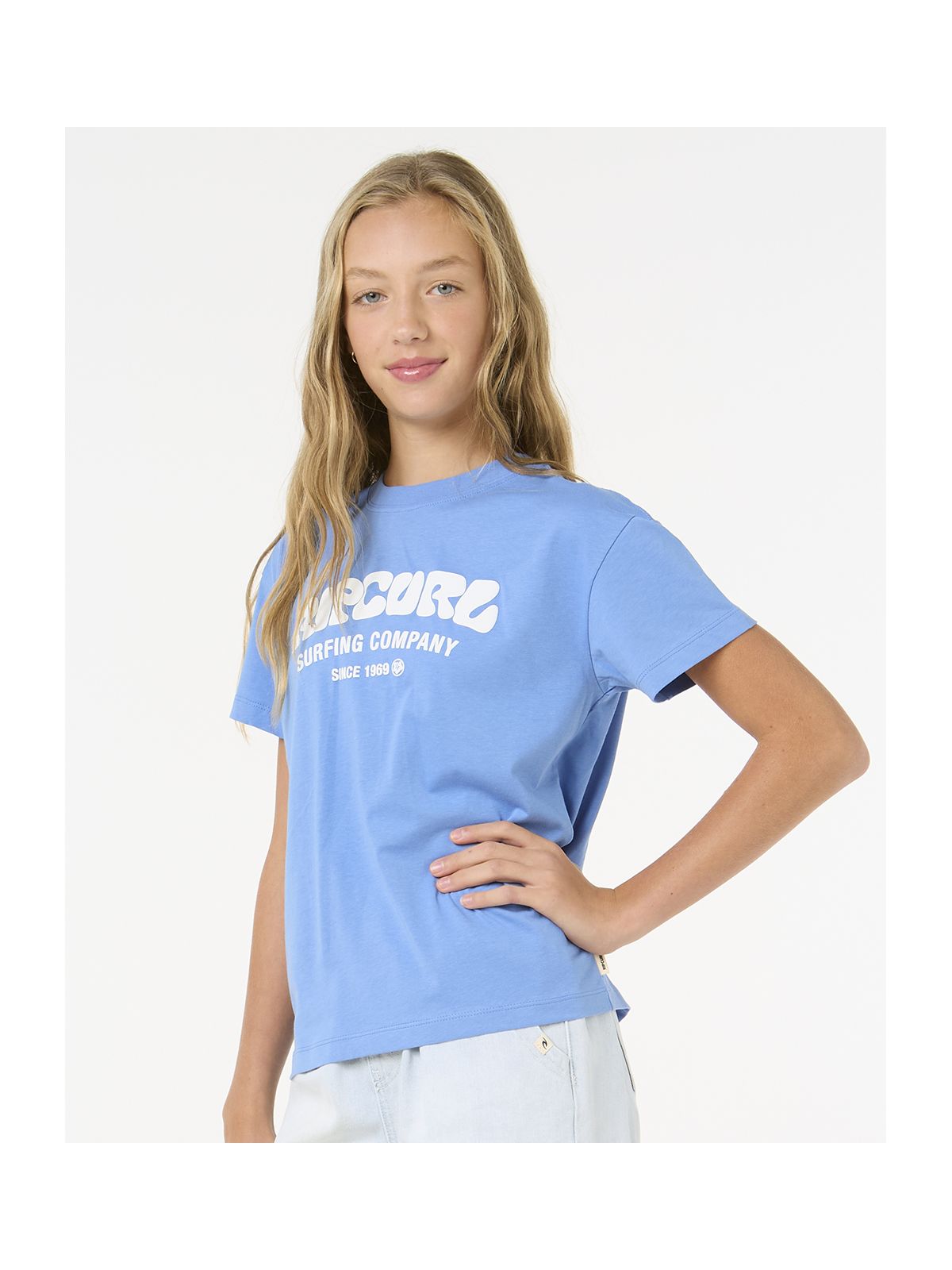 Koszulka RIP CURL SURF PUFF RELAXED TEE- GIRL niebieska