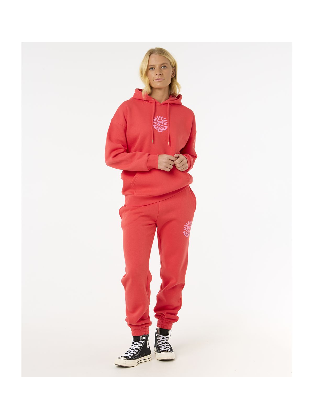 Spodnie dresowe damskie RIP CURL Icons Of Surf Track Pant czerwone