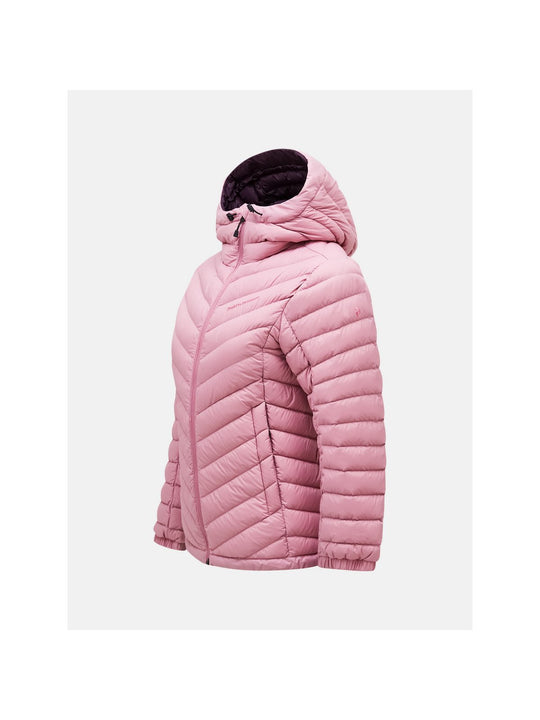 Kurtka z puchem Peak Performance W Frost Down Hood Jacket brązowy - narciarska - Adventure Sports
