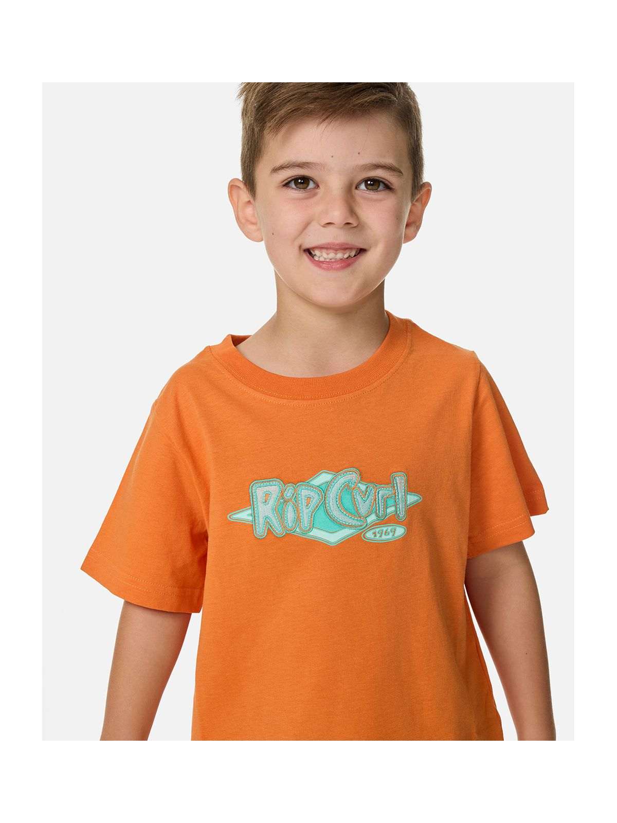 Koszulka chłopięca RIP CURL Ride The Wave Logo Tee - Boy pomarańczowa