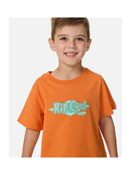 Koszulka chłopięca RIP CURL Ride The Wave Logo Tee - Boy pomarańczowa
