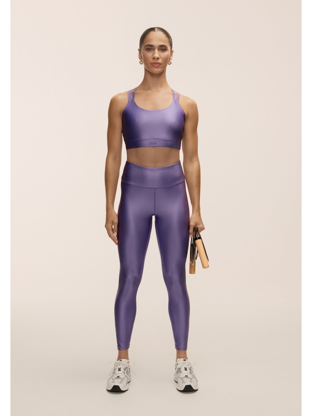 Legginsy damskie Casall Glitz High Waist Tights fioletowy - Adventure Sports