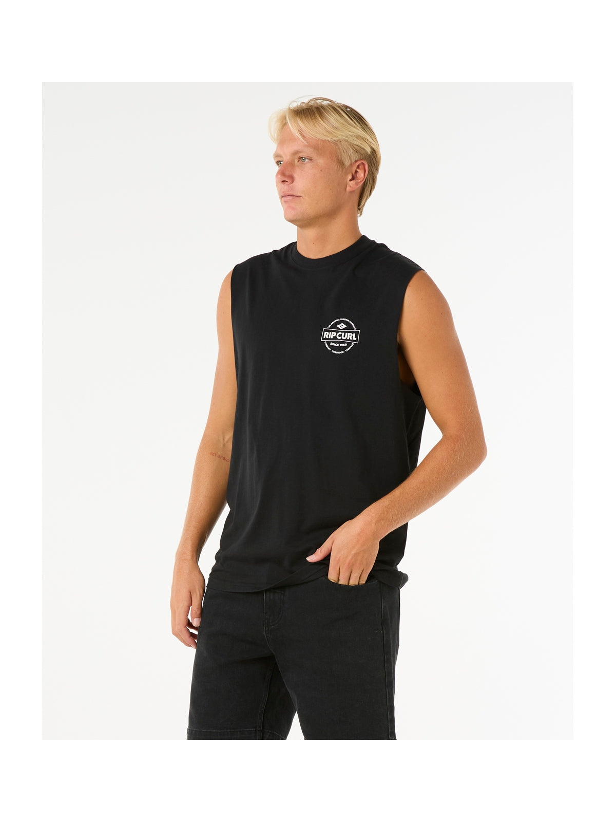 Koszulka RIP CURL Stapler Muscle czarny