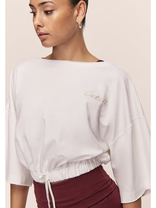 Koszulka damska CASALL Heavy Cotton Crop Tee kolor biały
