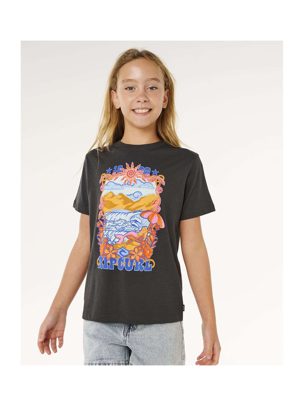 Koszulka dziewczęca RIP CURL Sunshine Squad Band Tee - Girl czarna