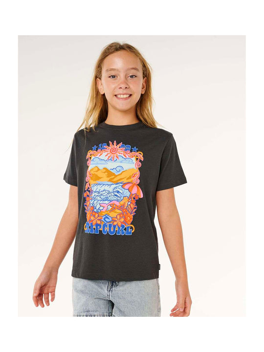 Koszulka dziewczęca RIP CURL Sunshine Squad Band Tee - Girl czarna
