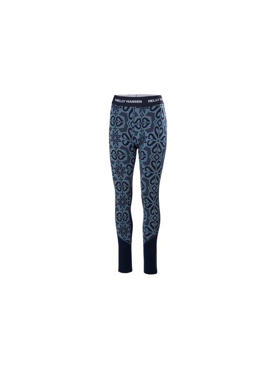 Spodnie damskie HELLY HANSEN W Lifa Merino Midweight Graphic Pant kolor granatowy
