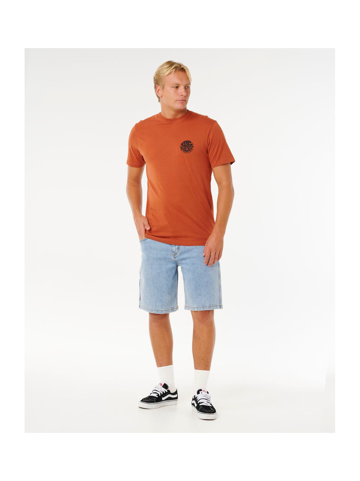 Koszulka męska RIP CURL Wettie Passage Icon Tee brązowa