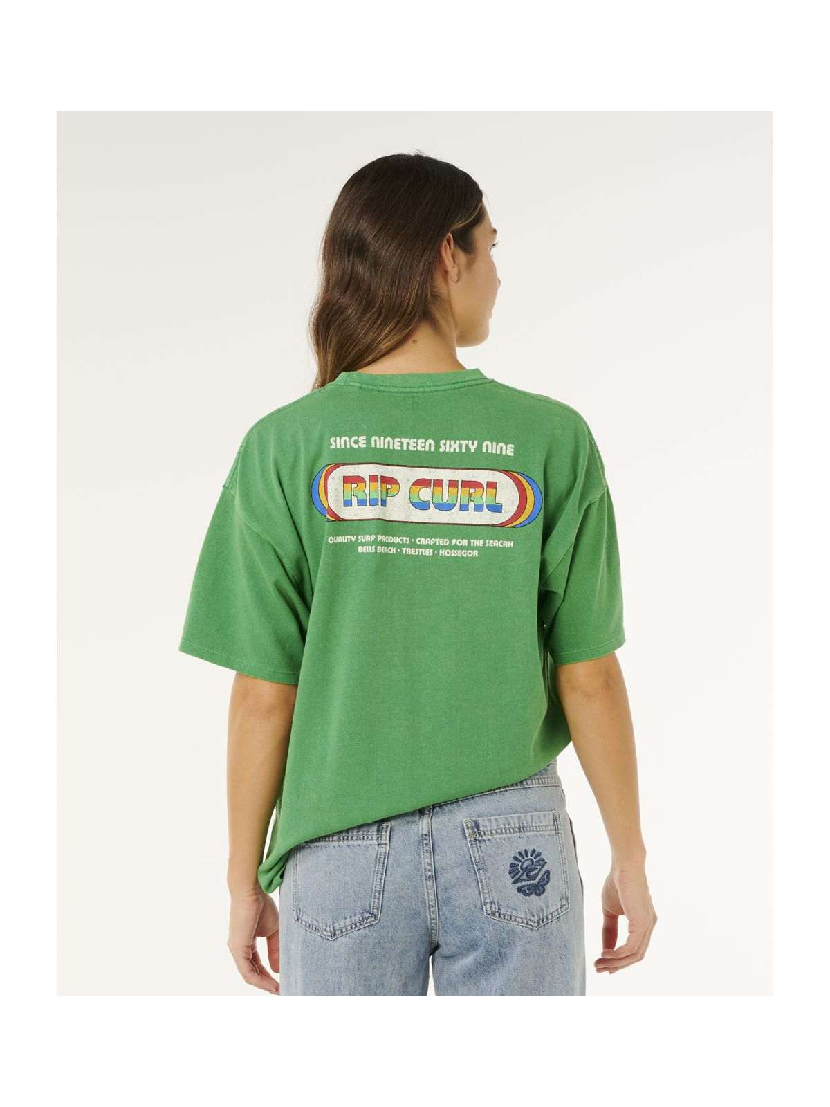 Koszulka damska RIP CURL Surf Revival Heritage Tee zielona