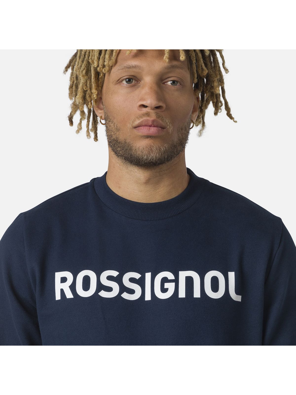 Bluza męska sportowa Rossignol LOGO SWEAT RN FL granatowy - Adventure Sports