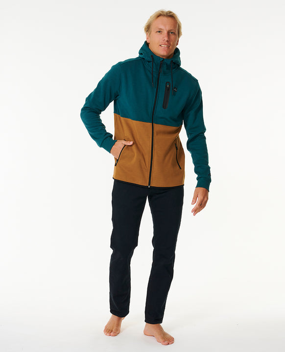 Bluza z powłoką DWR męska RIP CURL Anti Series Departed Zip Thr niebieski - Adventure Sports

