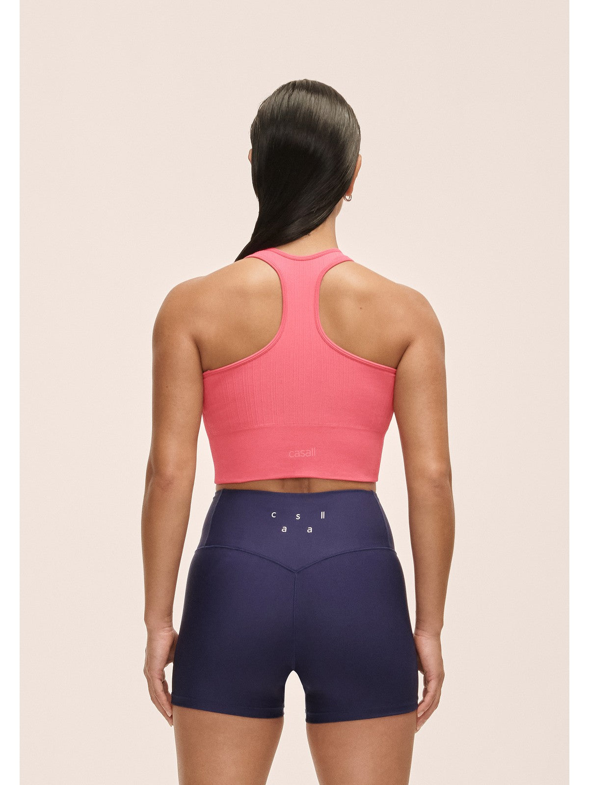 Top treningowy Casall Multi Rib Seamless Padded Sports różowy - Adventure