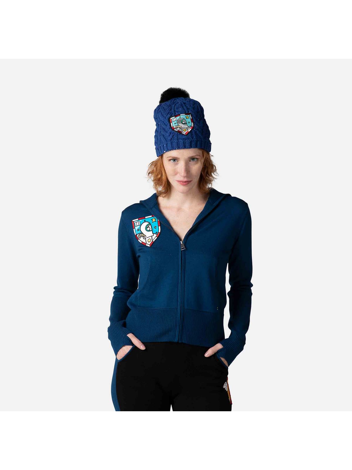Bluza damska Rossignol W Galina Full Zip niebieski - Rękawice narciarskie - Adventure Sports