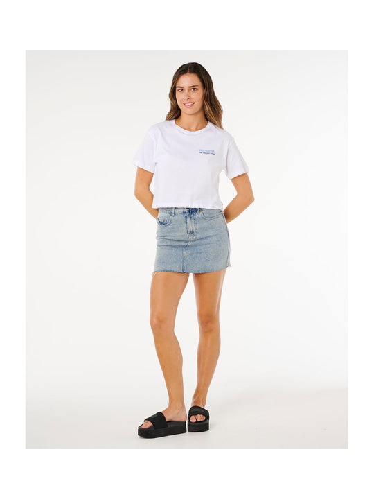 Koszulka damska RIP CURL Hayley O Crop Tee biała
