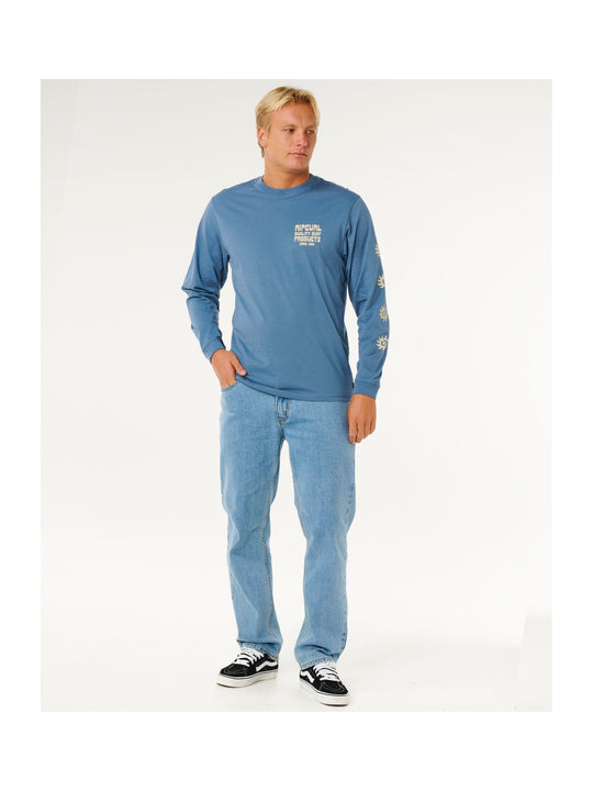 Koszulka męska RIP CURL Pacific Rinse L/S Tee niebieska
