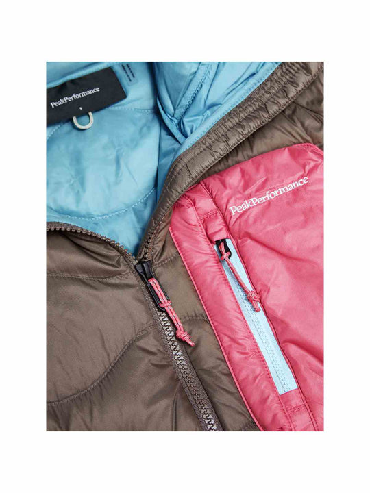 Kurtka puchowa damska PEAK PERFORMANCE Helium Utility Down Hood Jacket brązowa
