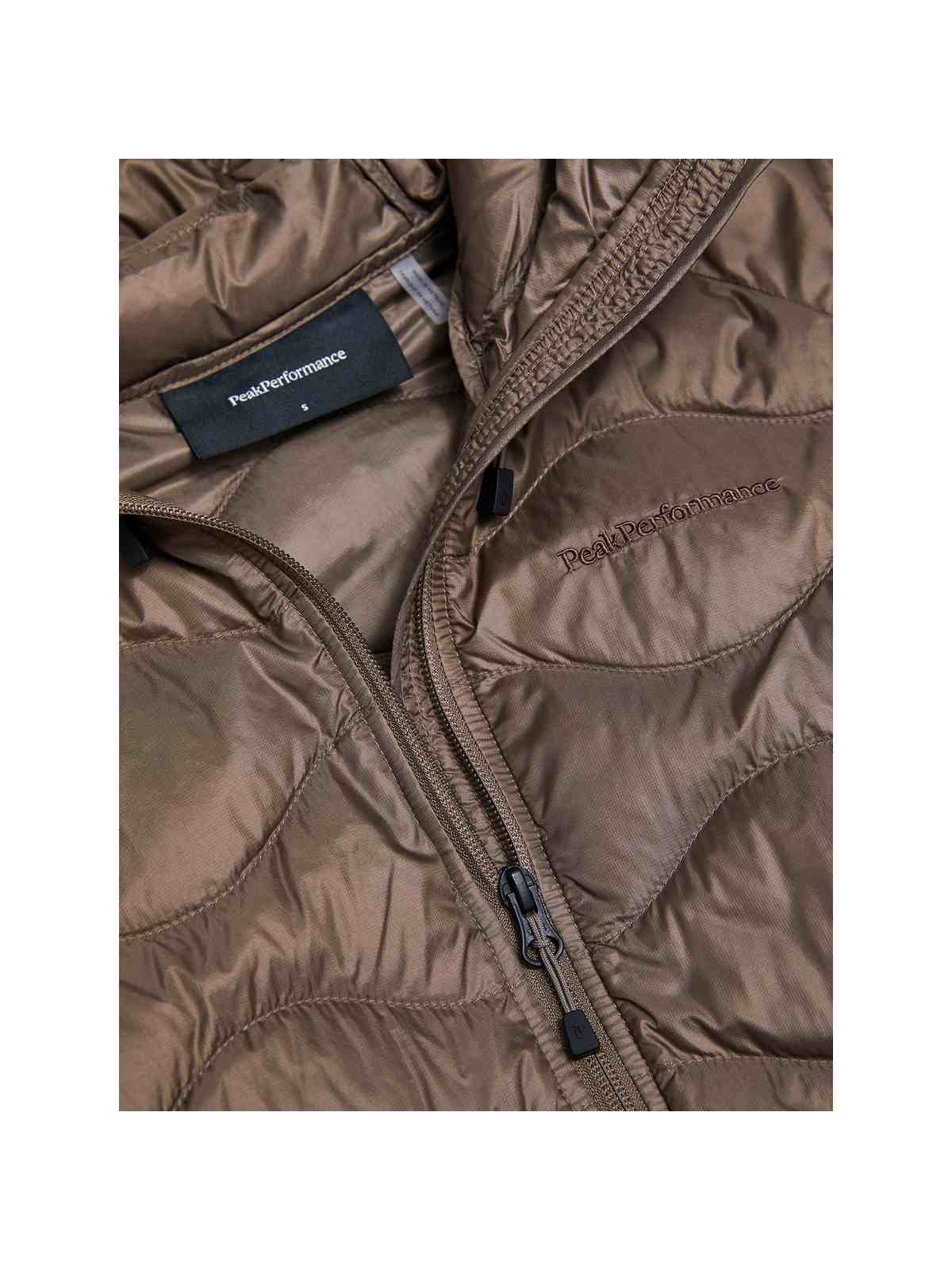 Kurtka puchowa damska PEAK PERFORMANCE Helium Down Hood Jacket brązowa