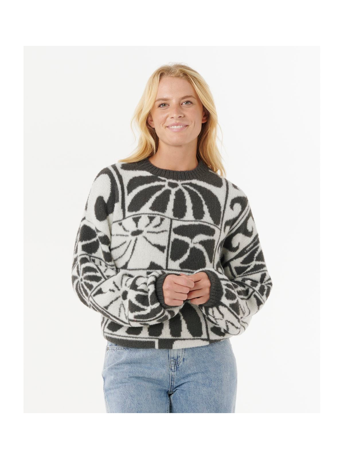Sweter RIP CURL AOTS-TY WILLIAMS JACQUARD CREW czarny