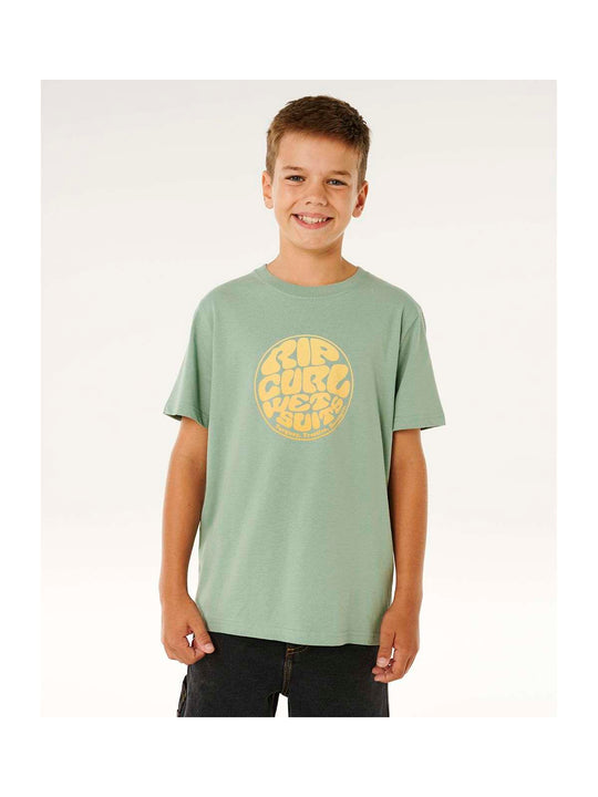 Koszulka chłopięca RIP CURL Wettie Passage Icon Tee-Boy zielona
