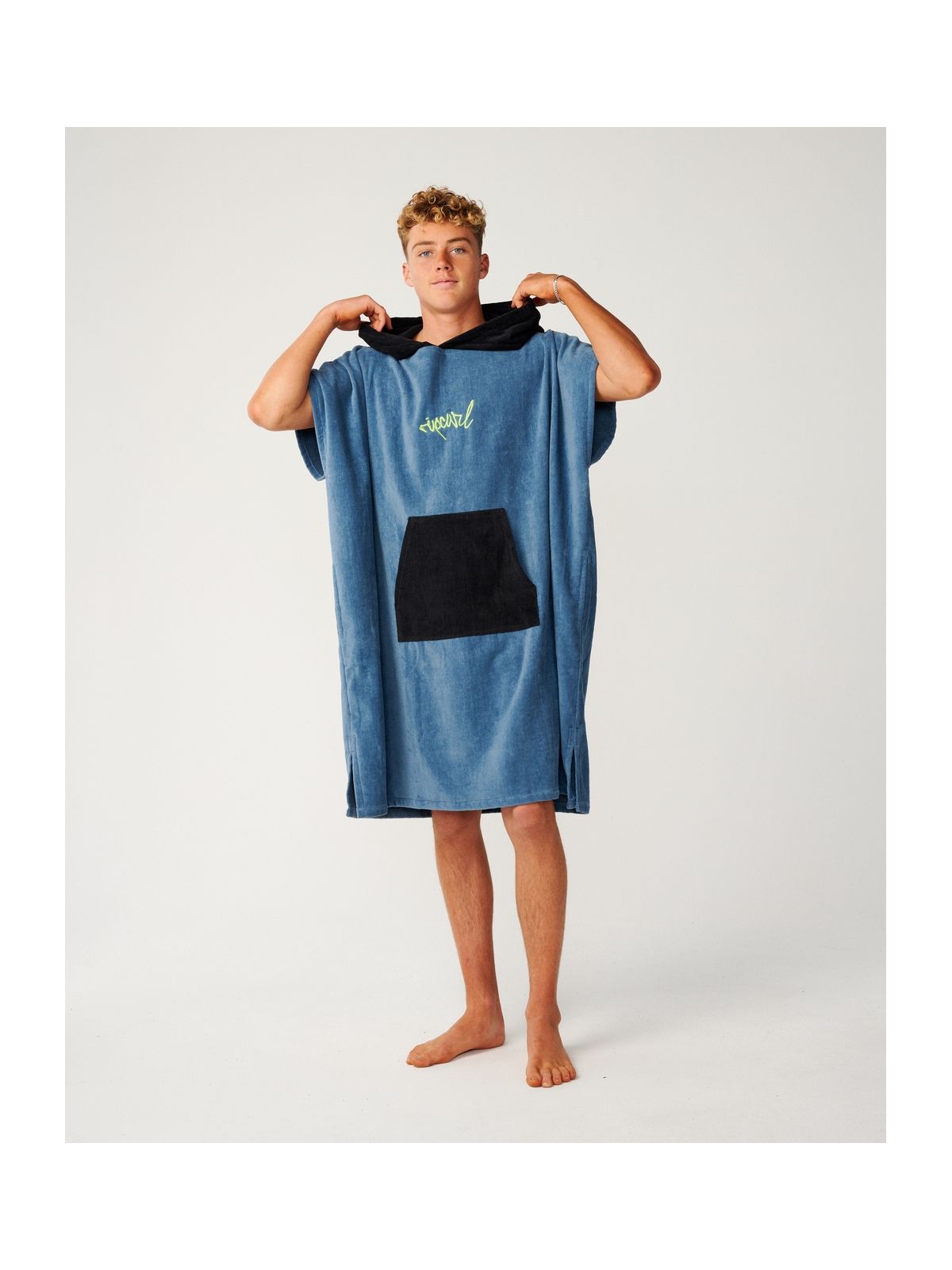 Ponczo męskie RIP CURL Logo Hooded Towel niebieskie