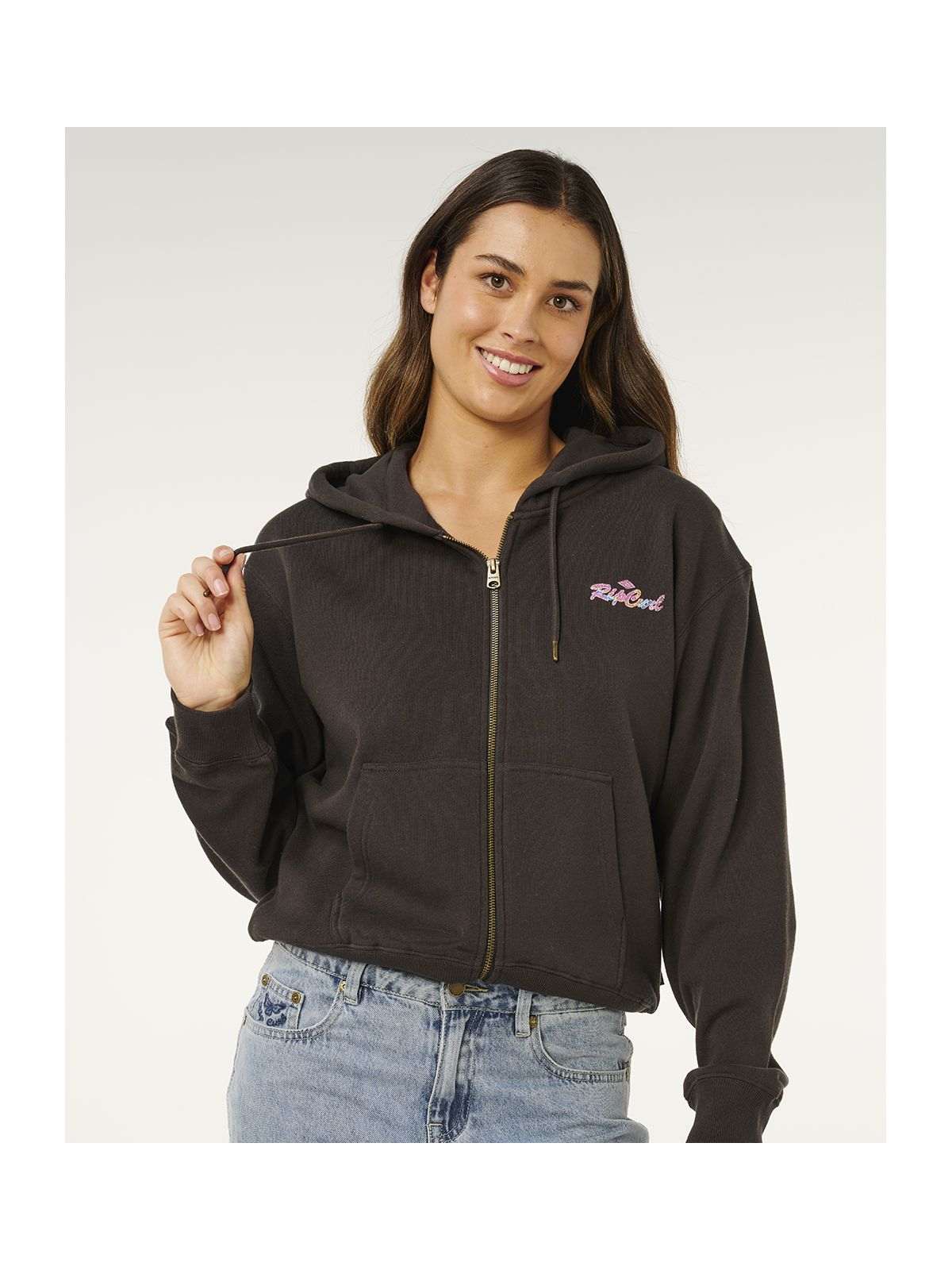 Bluza damska RIP CURL Lay Day Relaxed Zip Through czarna