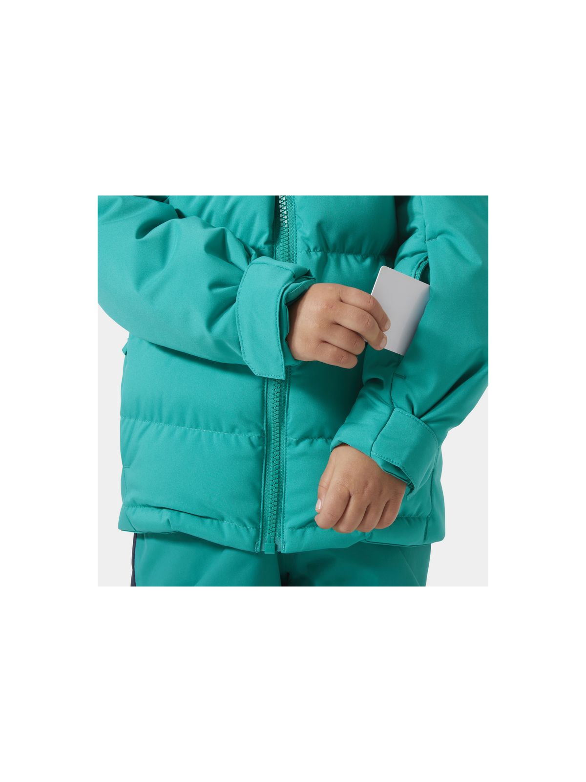 Kurtka narciarska dziecięca HELLY HANSEN K Vertical Ins Jacket kolor zielony