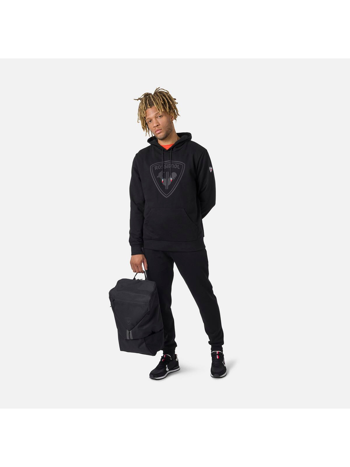 Bluza męska z kapturem Rossignol LOGO SWEAT HOOD FL czarny - Adventure Sports