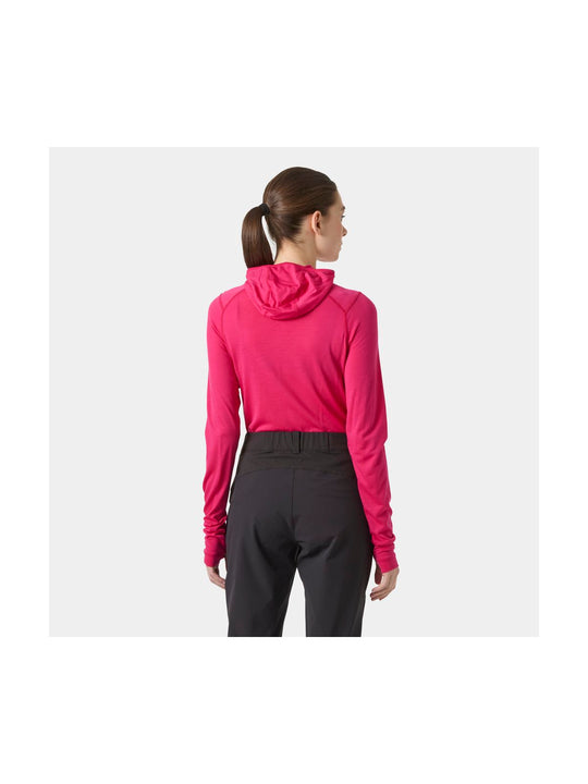 Bielizna termiczna damska HELLY HANSEN W HH DURAWOOL GUIDE HOODIE różowa
