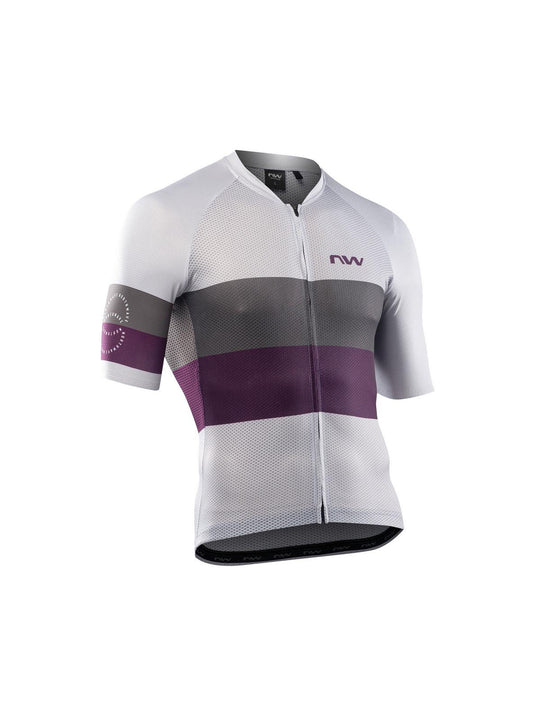 Koszulka rowerowa NORTHWAVE Blade Air Jersey - jasny szary/fioletowy - Adventure Sports

