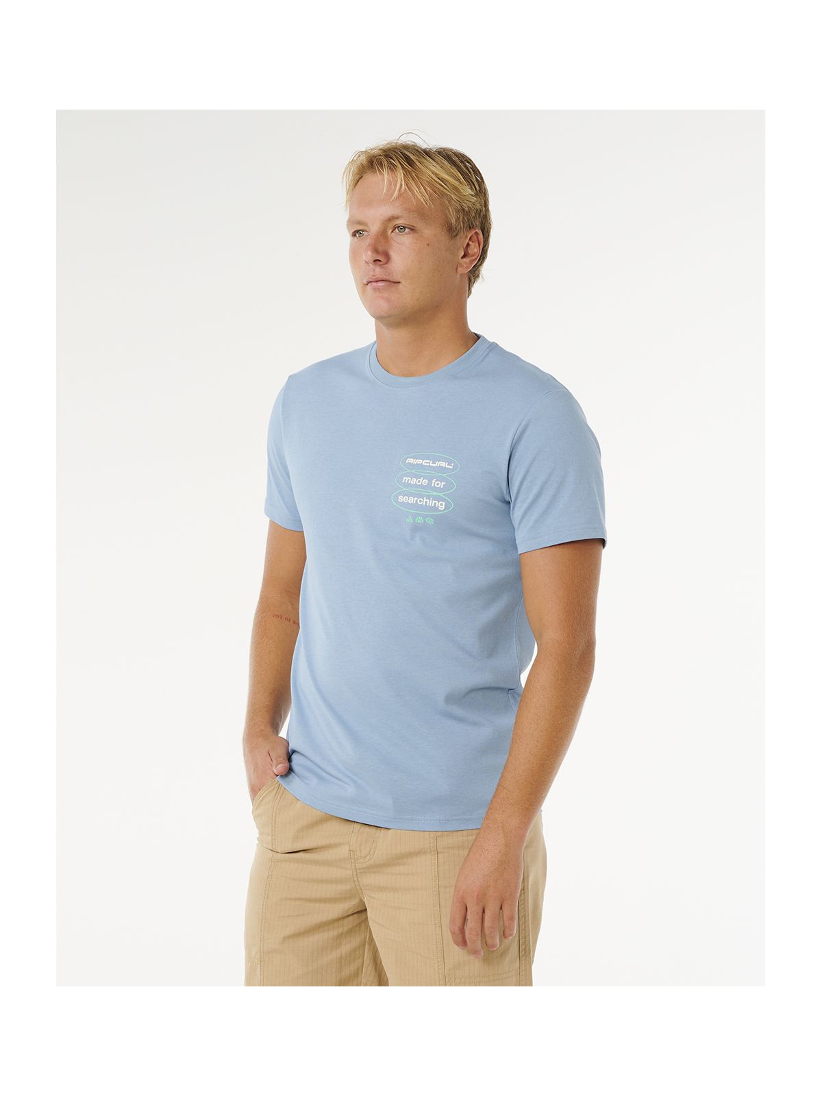 Koszulka męska RIP CURL Vaporcool Search 3 Stacks Tee niebieska