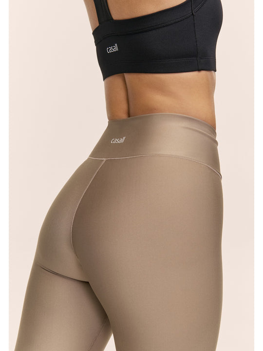 Legginsy treningowe damskie CASALL Overlap High Waist Tights kolor zielony
