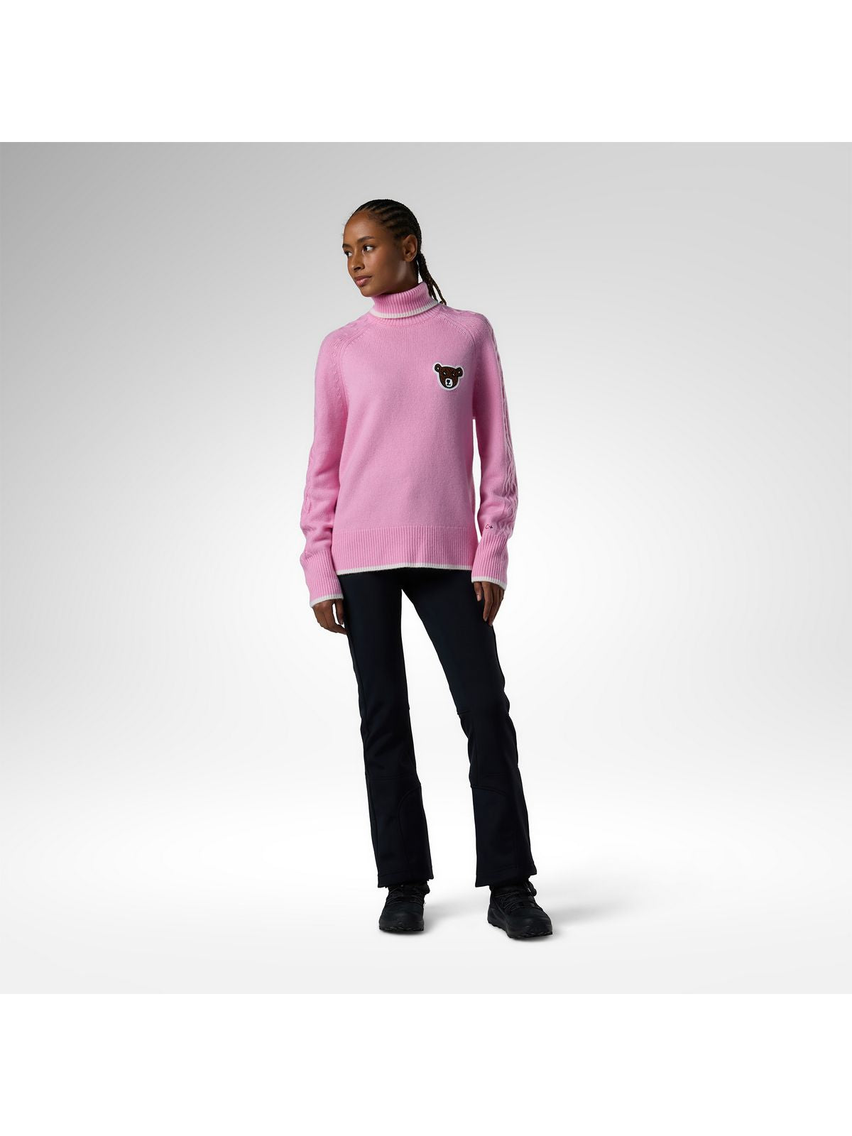 Sweter damski ROSSIGNOL W Jcc Graphic Turtle Neck Swea różowy