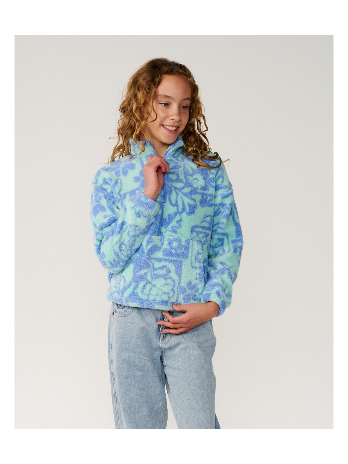 Bluza juniorska RIP CURL Pacific Dreams 1/4 Zip - Girl niebieska