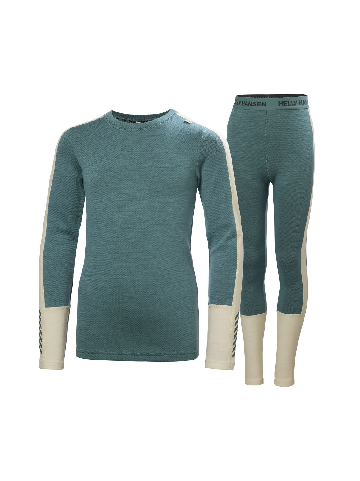 Bielizna termiczna dziecięca HELLY HANSEN JR LIFA MERINO MIDWEIGHT SET zielona