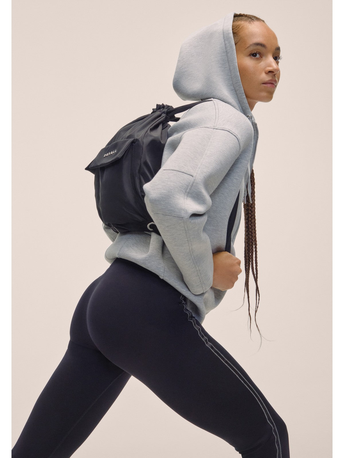 Bluza damska CASALL Scuba Billow Zip Hoodie kolor szary