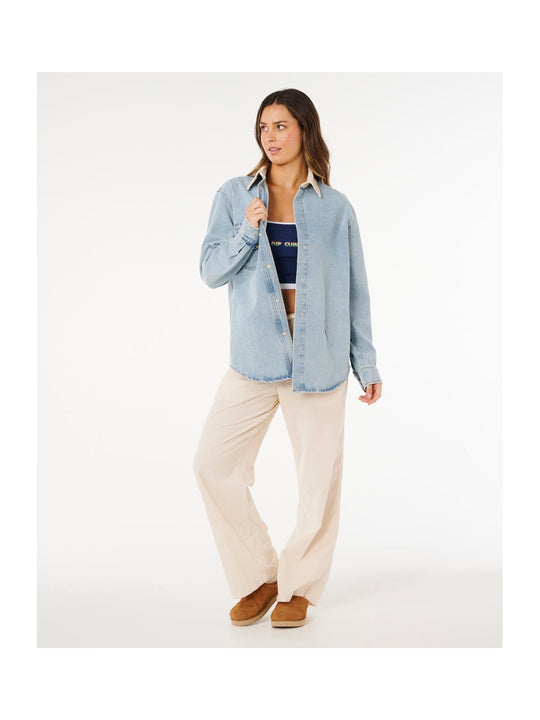 Koszula damska RIP CURL Surf Side Relaxed Denim Shirt niebieska
