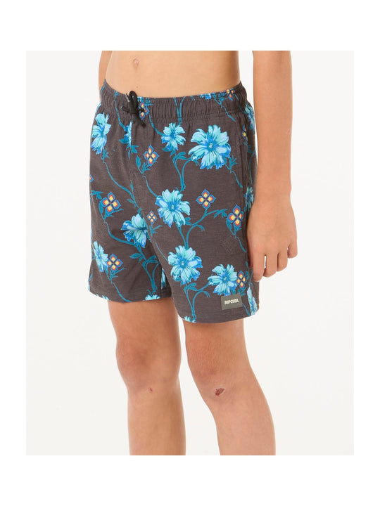 Szorty kąpielowe chłopięce RIP CURL Surf Revival Floral Volley-Boy czarne
