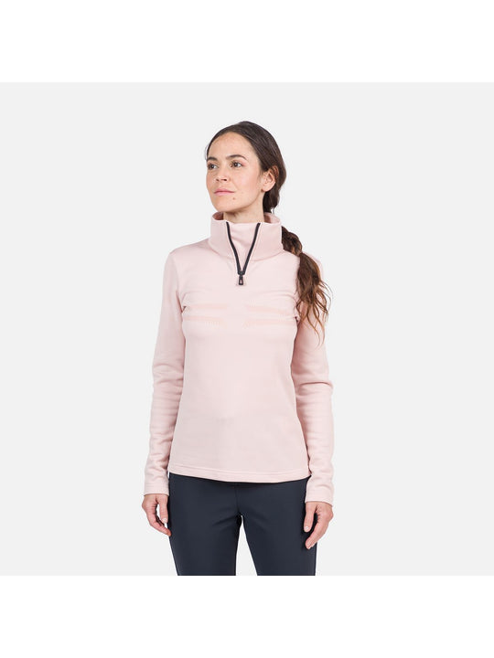 Koszulka Rossignol W Resort 1/2 Zip różowy - Adventure Sports
