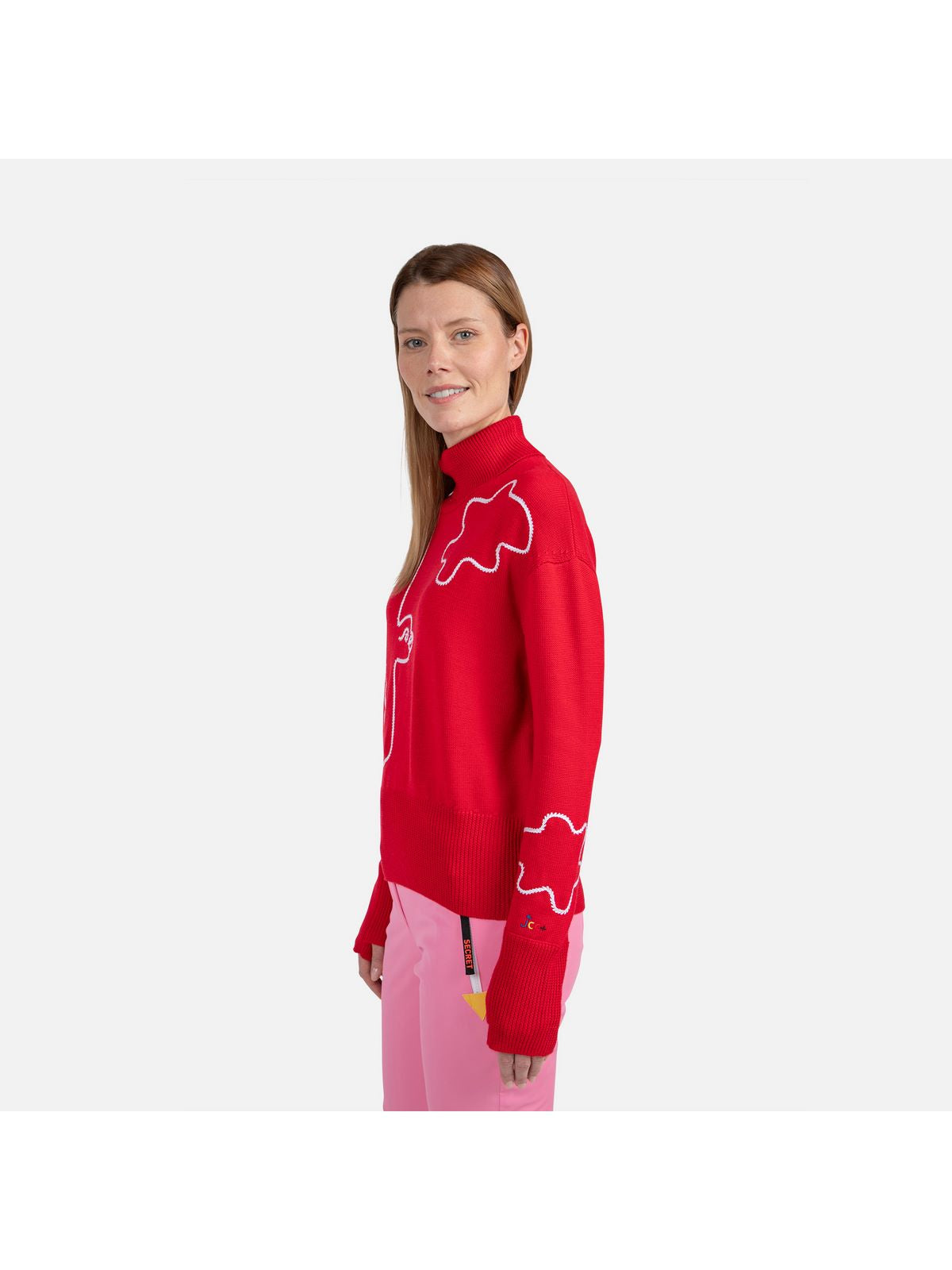 Sweter Rossignol W Jcc Roll Neck czerwony - Adventure Sports