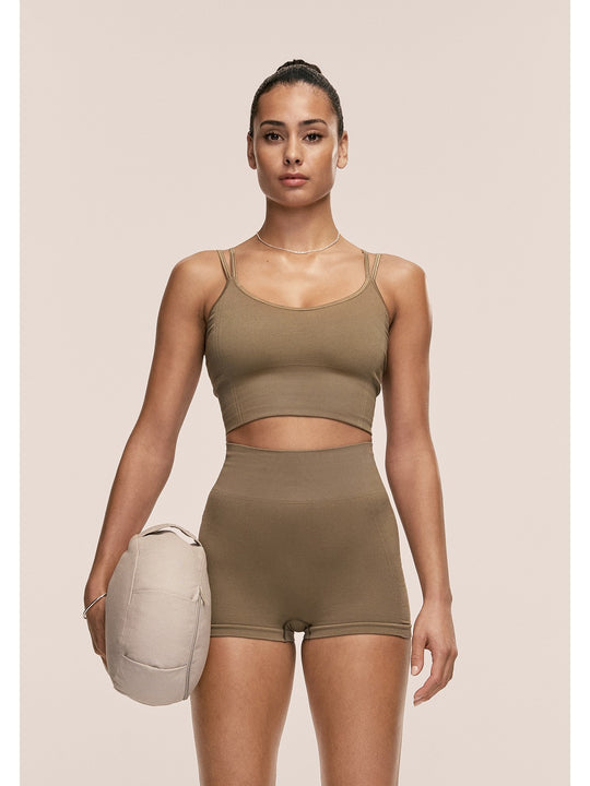 Top damski CASALL Shiny Seamless Rib Top kolor zielony

