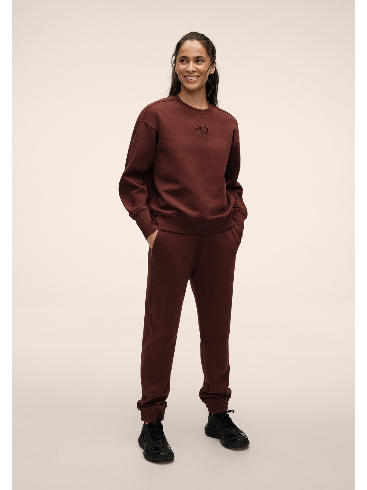 Spodnie damskie CASALL Terry Relaxed Jogger brązowe