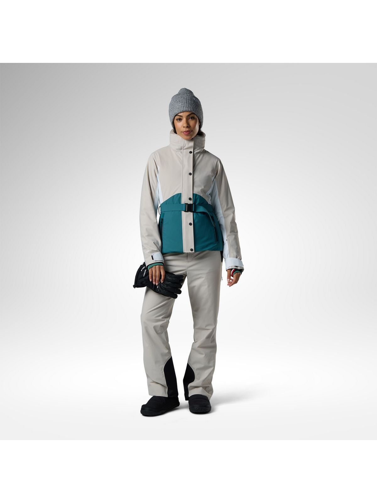 Kurtka narciarska damska ROSSIGNOL W Snowdazzle Belted Ski Jacket szara