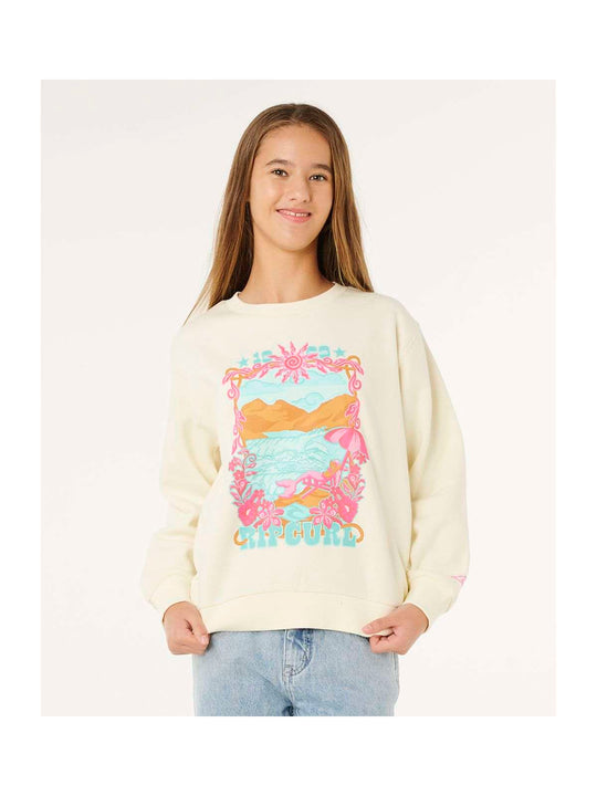 Bluza dziewczęca RIP CURL Sunshine Squad Crew-Girl biała
