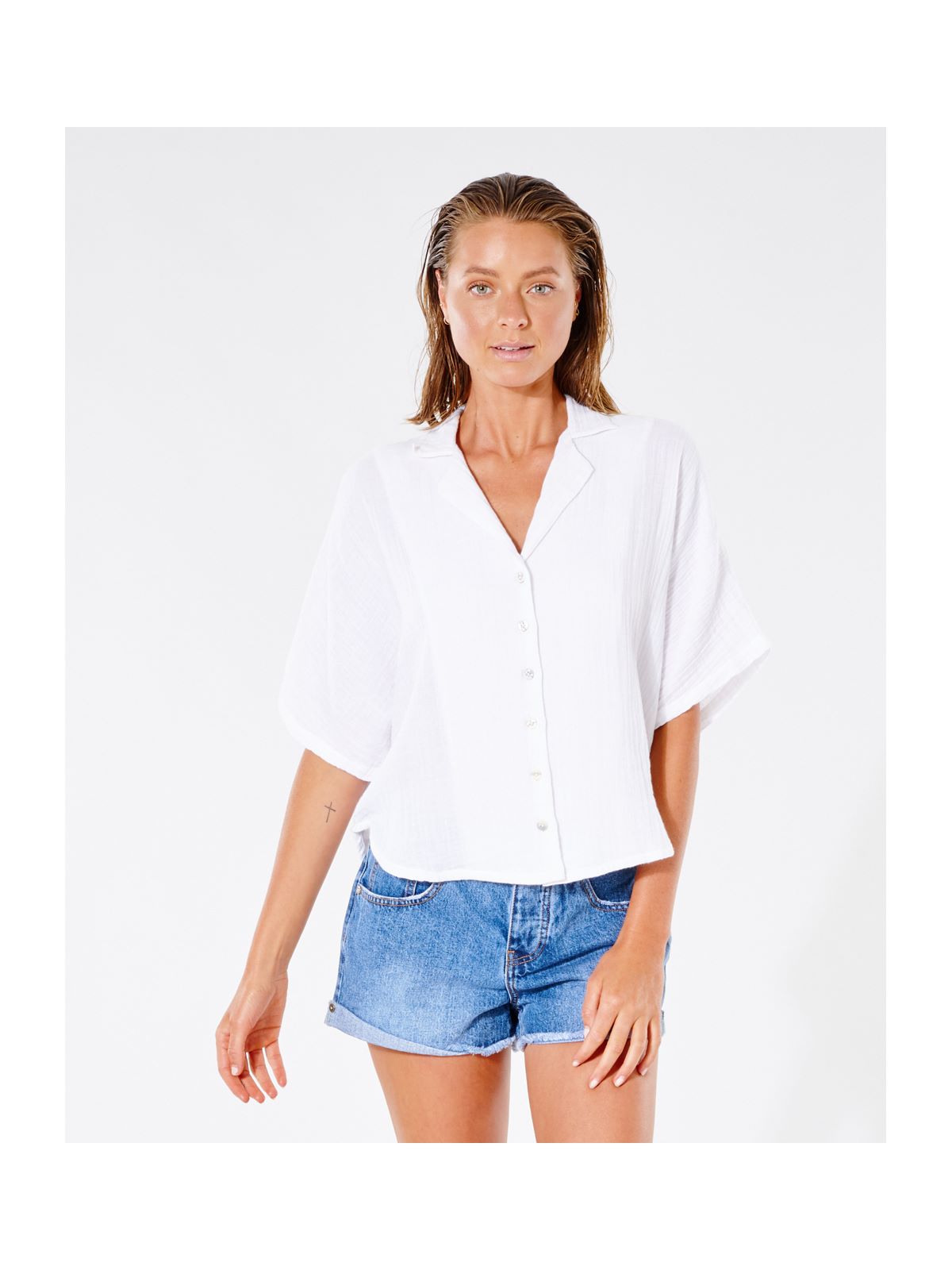 Koszula RIP CURL Premium Surf S/S Shirt żółty - Adventure Sports