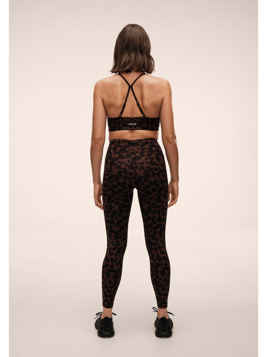 Legginsy damskie CASALL Essential Printed Tights brązowe
