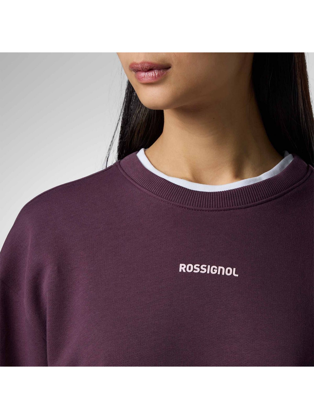 Bluza damska ROSSIGNOL W Presset Cn Relax Sweatshirt bordowa