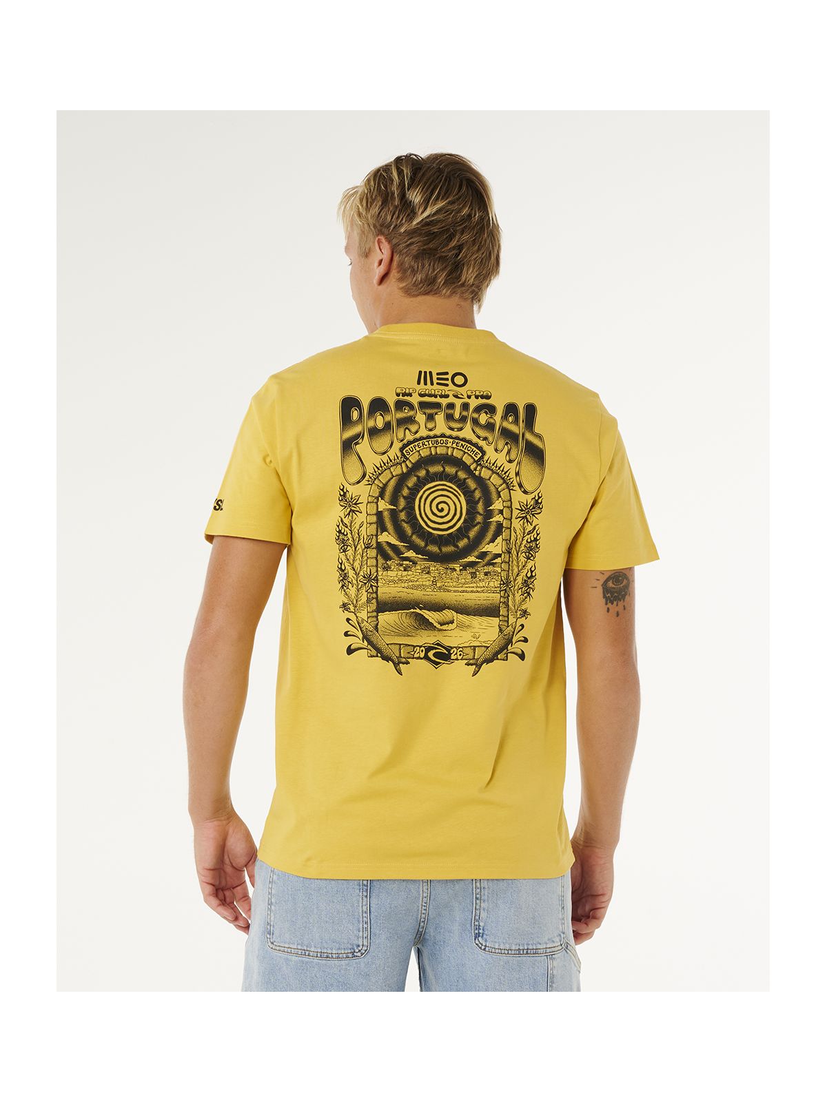 Koszulka męska RIP CURL Meo Peniche Pro 26 Event Tee żółta